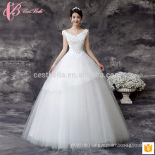 Sweetheart Lace applues ärmellose schlanke Passform Länge Boden Ballkleid Brautkleid